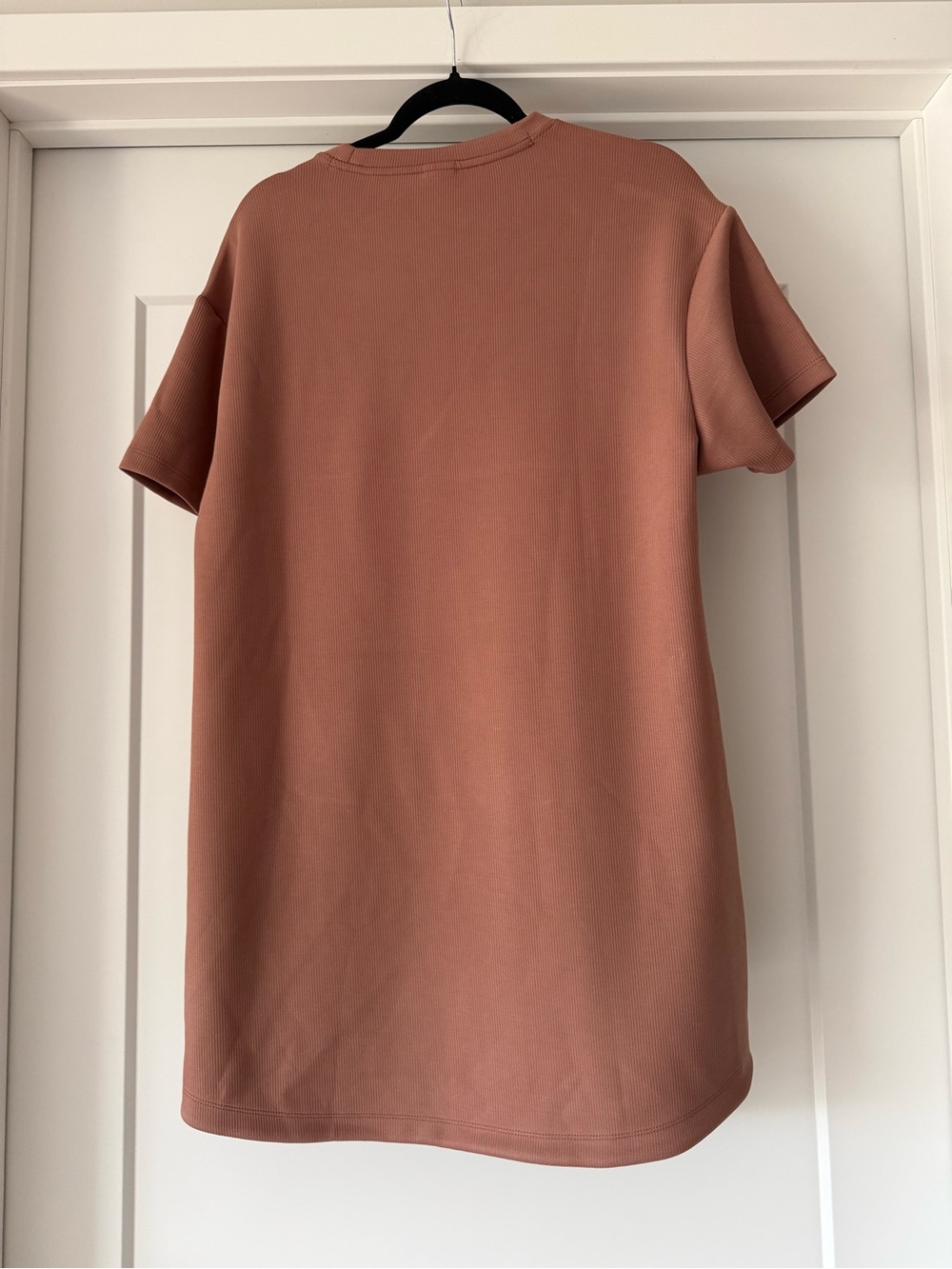 Woman’s Member’s Mark Sandwash Ribbed Short Sleeve Dress in Mauve Brown Sz L - Picture 6 of 9